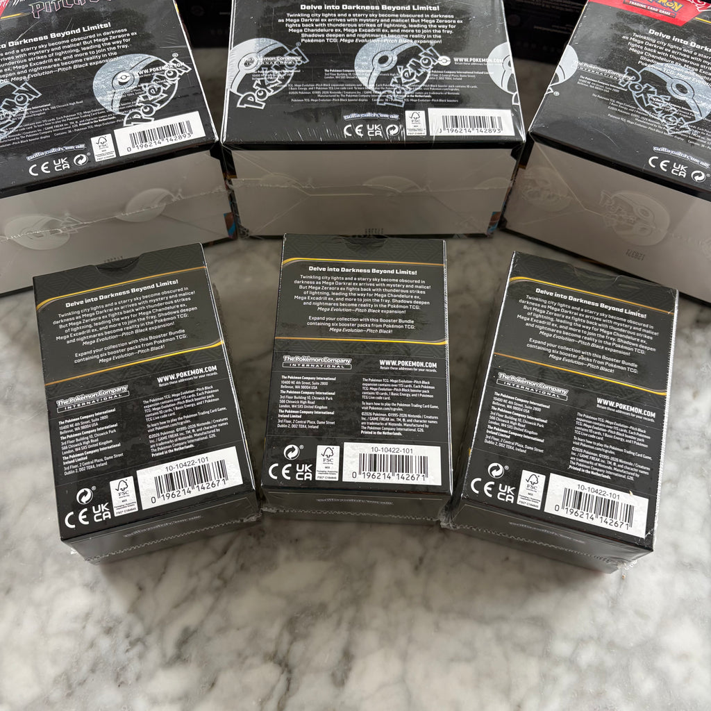 Mega Evolution Pitch Black Sealed Bundle | 3 BB, 3 ETB & 3 Bundles